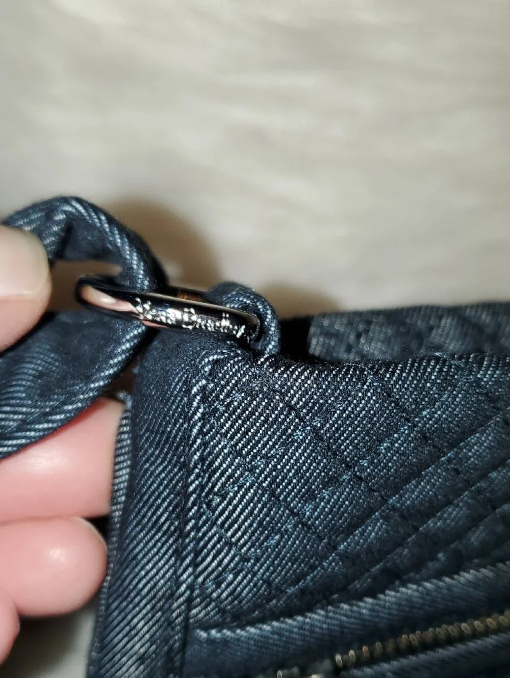 Vera Bradley Quilted Black Denim Crossbody Bag